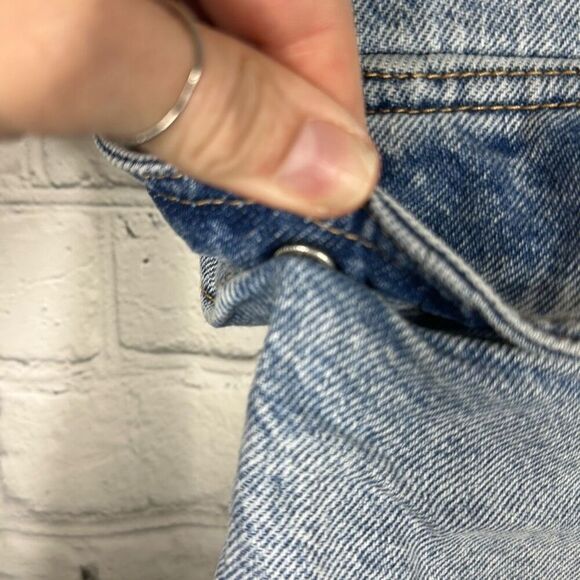 Zara Y2K Mid Rise Cargo Jeans Straight Leg size 8 Light Wash Unique Split Hem - Picture 5 of 9